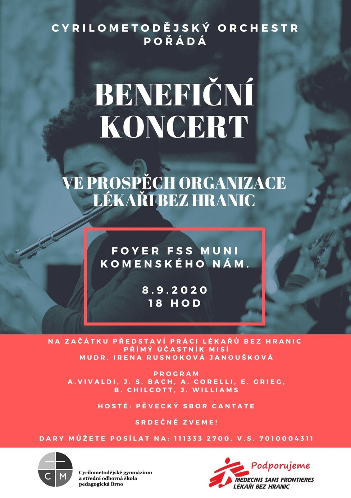 Benefiční koncert orchestru Cyrilometodějského gymnázia